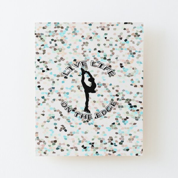 Figure Skating Live Life on the Edge Mosaic Pattern Design Wood Mounted Print
