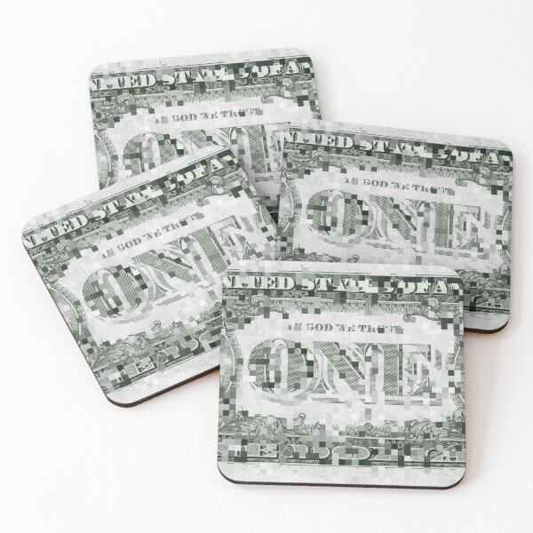Item preview, One Dollar Bill Pixelated Glitch Art Design designed and sold by Dator-Abstracts.