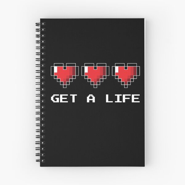 Item preview, Get A Life - Funny Retro Video Game Hearts (White Outline) designed and sold by Anonymouse Apparel.