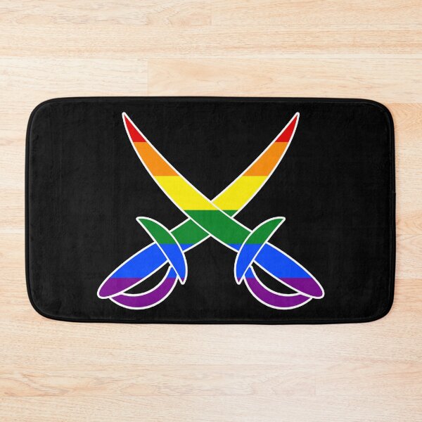 Item preview, Gay Pride Pirate Swords -- The Classic Six Stripe Rainbow Flag designed and sold by halberdier.