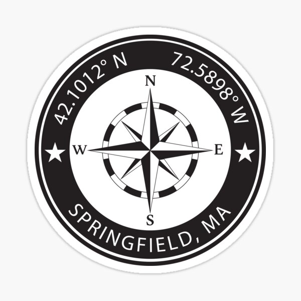 Item preview, Springfield, Massachusetts Geographical Coordinates designed and sold by TeeOhGraphics.