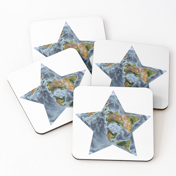 Item preview, Berghaus Star AAG projection - World Relief Map showing land and oceans designed and sold by ThinkAboutMaps.