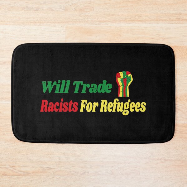 Item preview, Will Trade Racists for Refugees Gift / African America Flags Vintage Style / Immigration Gift Idea designed and sold by Run to Creations.