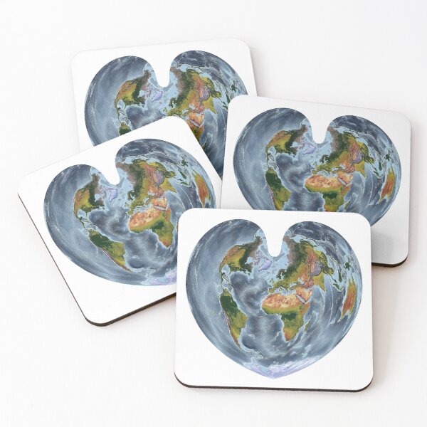 Item preview, Bonne projection - World Relief Map showing land and oceans designed and sold by ThinkAboutMaps.