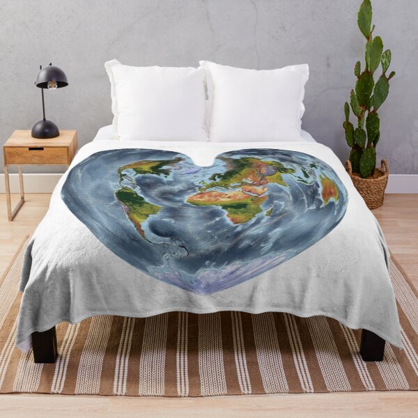 Item preview, Bonne projection - World Relief Map showing land and oceans designed and sold by ThinkAboutMaps.