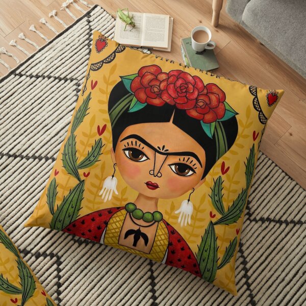 Frida Kahlo Illustration Bodenkissen