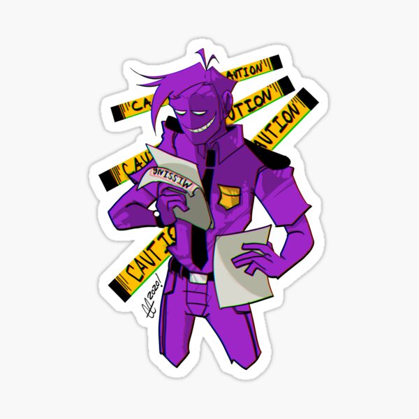 Fnaf Purple Guy Stickers Redbubble - how to get secret character 7 badge in roblox afton s family diner