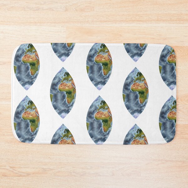 Item preview, Cassini projection - World Relief Map showing land and oceans designed and sold by ThinkAboutMaps.
