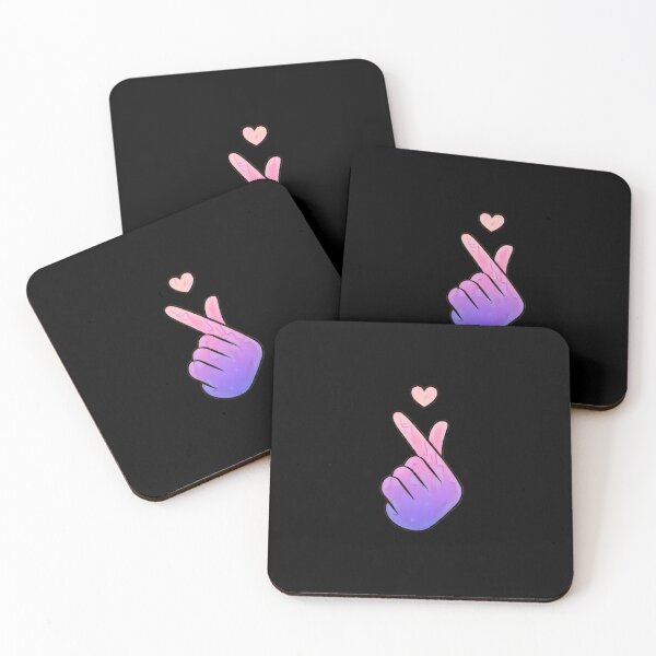 Item preview, Kpop Korean Finger Heart, Funny K-Pop Design Purple Pink Degraded Army Style Gift designed and sold by PrintOfi.