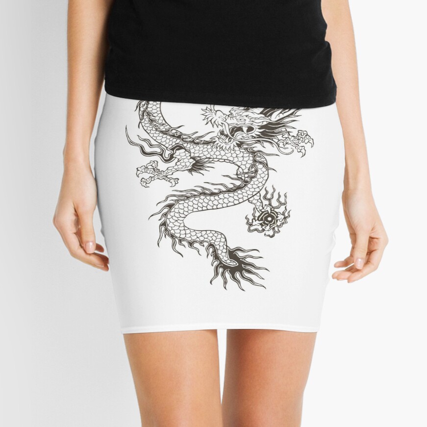 Embroidered dragon outlet skirt