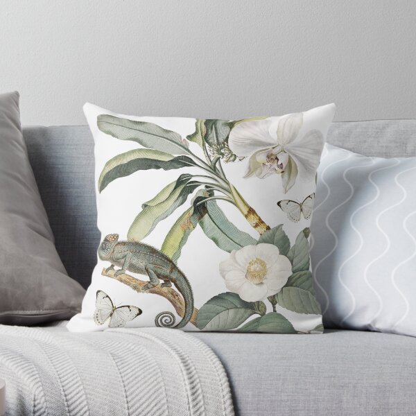 Camaleo Tropical Chamelon Floral Design Throw Pillow