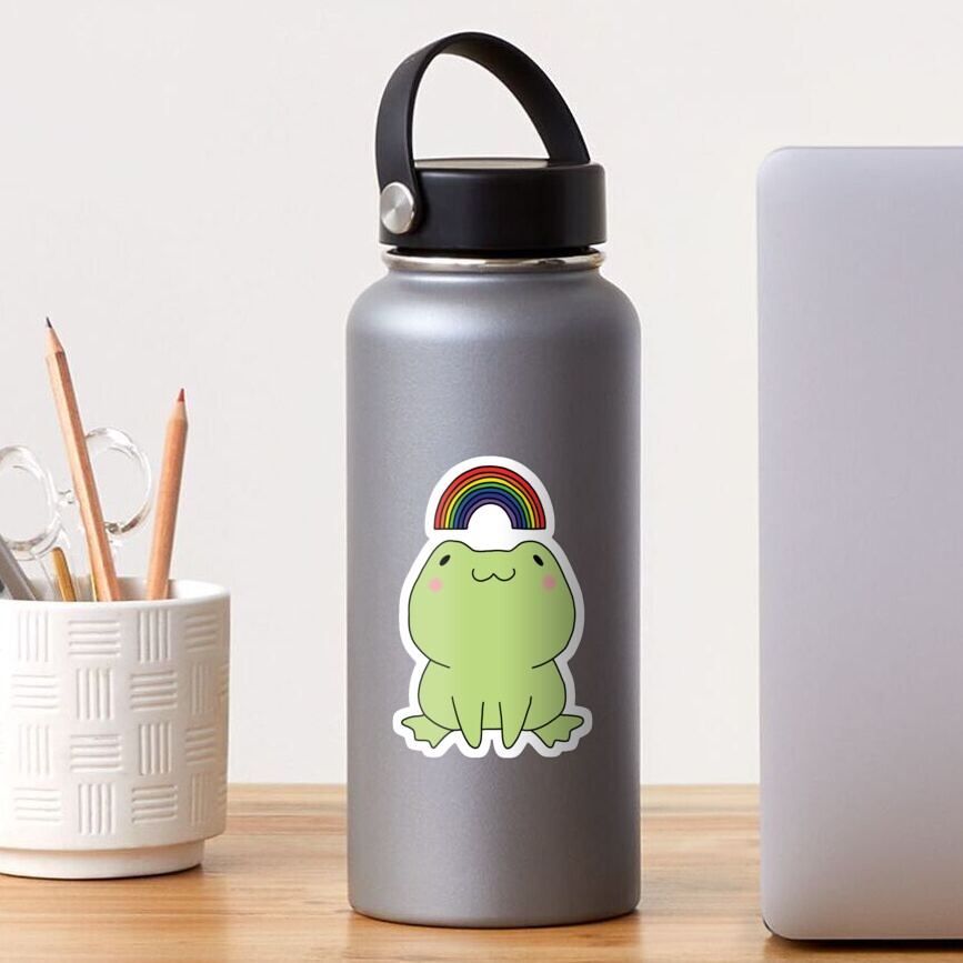 Download "Cute Frog and Rainbow Design" Sticker by youngjbella ...