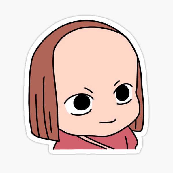 Big Forehead Anime Girl Meme Sticker.