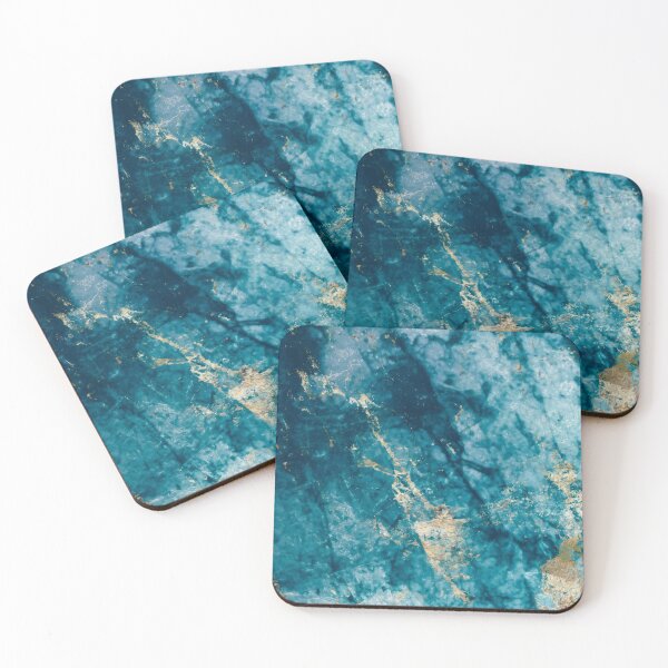 Item preview, Turquoise Blue & Gold Marble  designed and sold by newburyboutique.