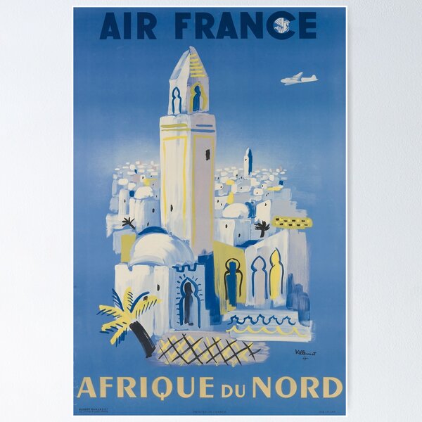 Aperçu de l'œuvre Afrique du Nord affiche vintage créée et vendue par stickart-marek.