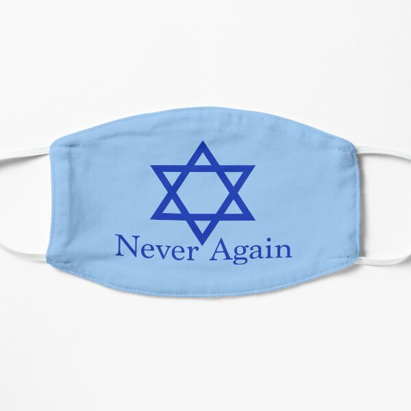 Never Again Jewish Holocaust Remembrance Flat Mask