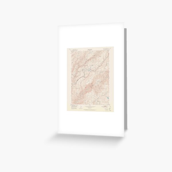"Dutch Flat, CA from 1950 Vintage Map High Quality" Greeting Card by