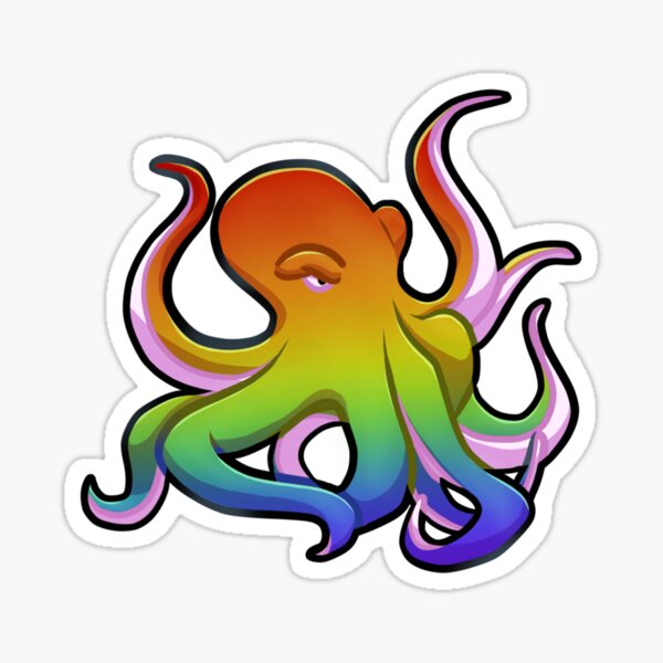 Rainbow Octopus Stickers Redbubble - team octopus and team koala roblox