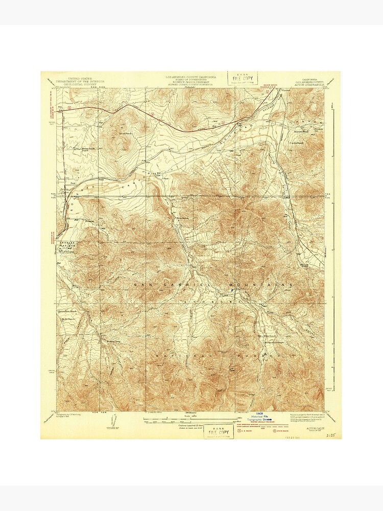 "Acton, CA from 1939 Vintage Map High Quality" Poster for Sale by vintagemapmelt Redbubble