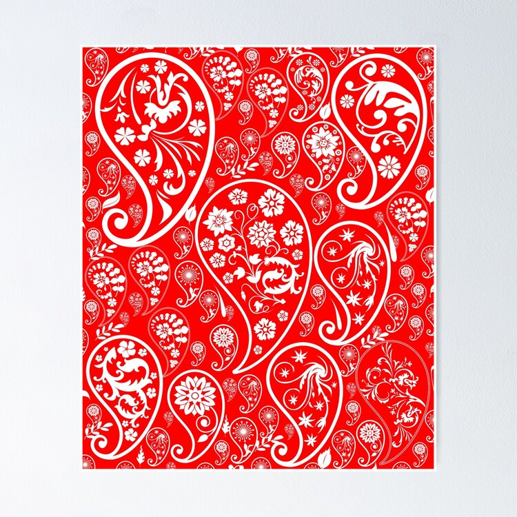 Society6 Paisley :) by Jordan Virden][ペーズリー] Red Paisley Print Cotton Bandana – Drakes US