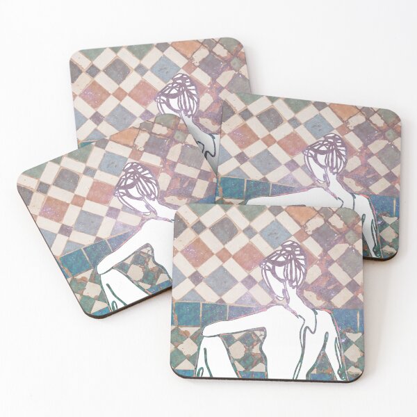 Item preview,   Female Body Line Art on Antique Broken Tiles  designed and sold by LittleMiran.