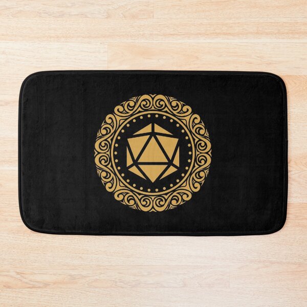 Item preview, Monogram Polyhedral D20 Dice Emblem Gold Tabletop RPG Gaming designed and sold by pixeptional.