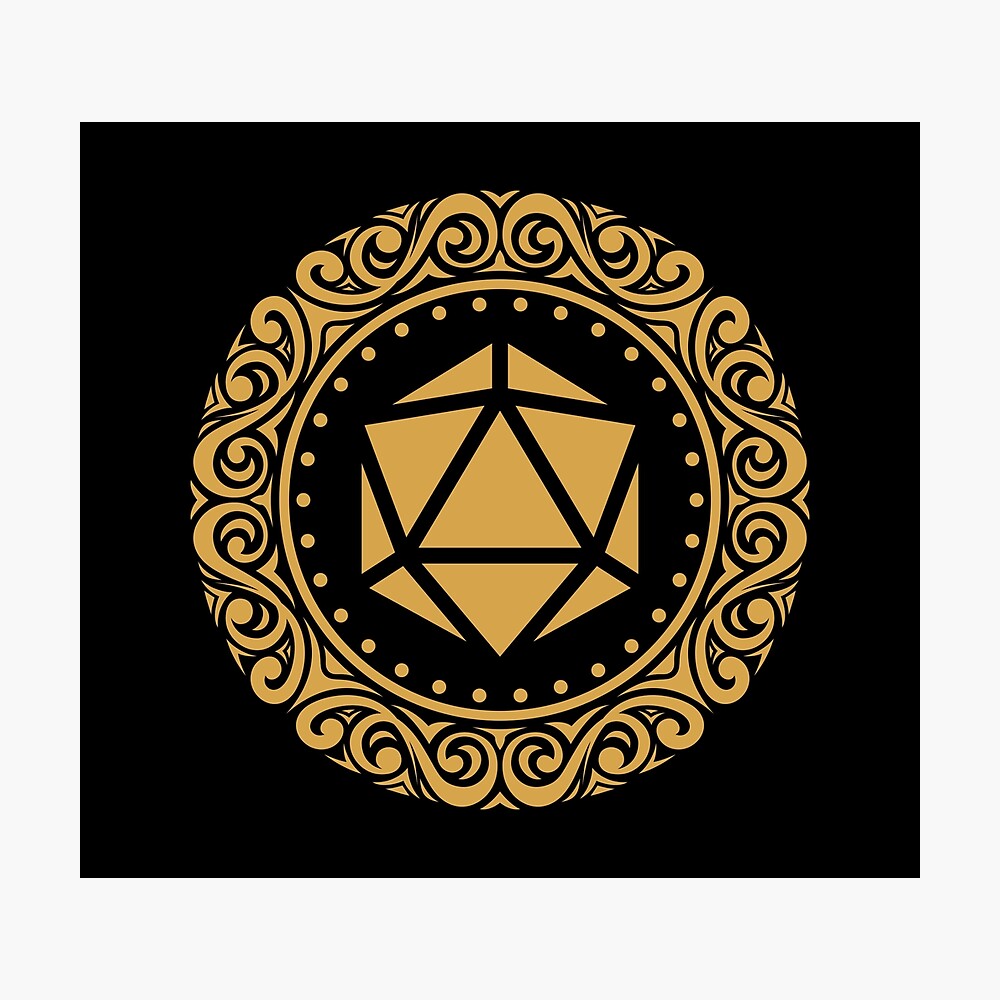 Polyhedral D20 Dice Monogram Bronze Tabletop Rpg T Shirt Men Women