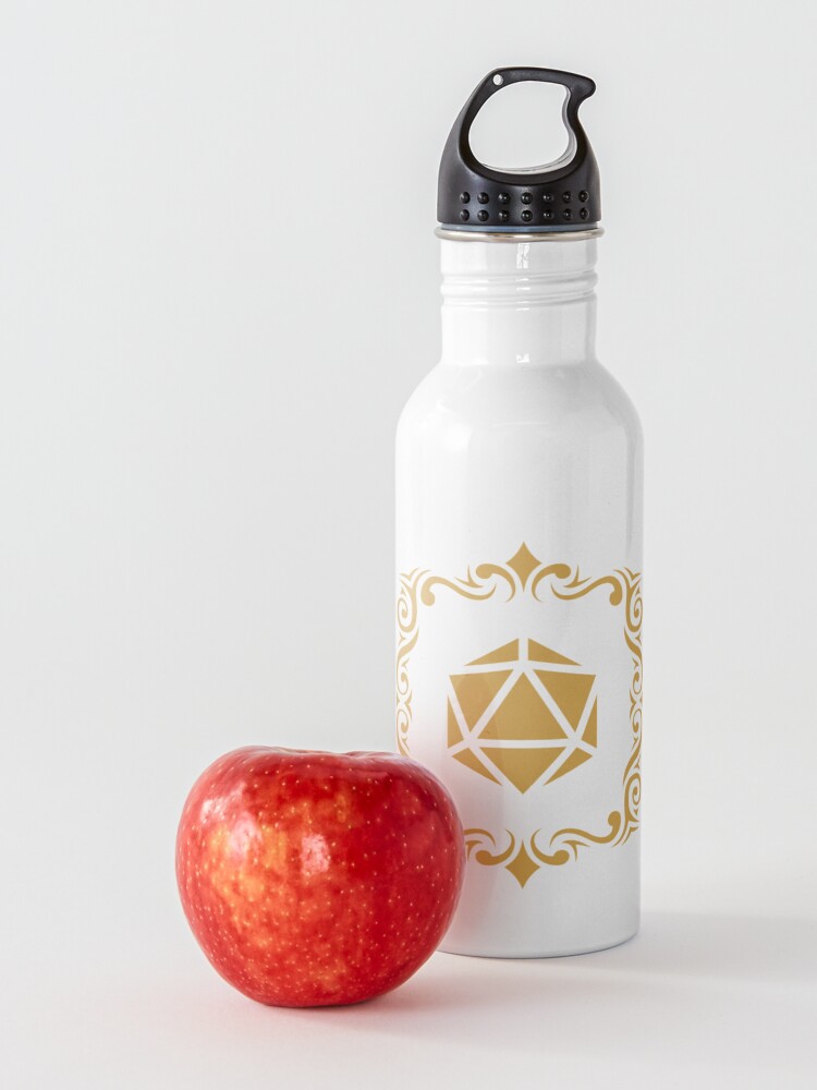 Alternate view of Bordered Tribal Polyhedral D20 Dice Tabletop RPG Gaming Water Bottle