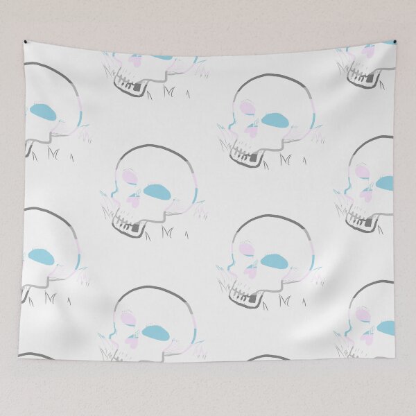 Item preview, Demiboy Pride Skull designed and sold by emmydrawsstuff.