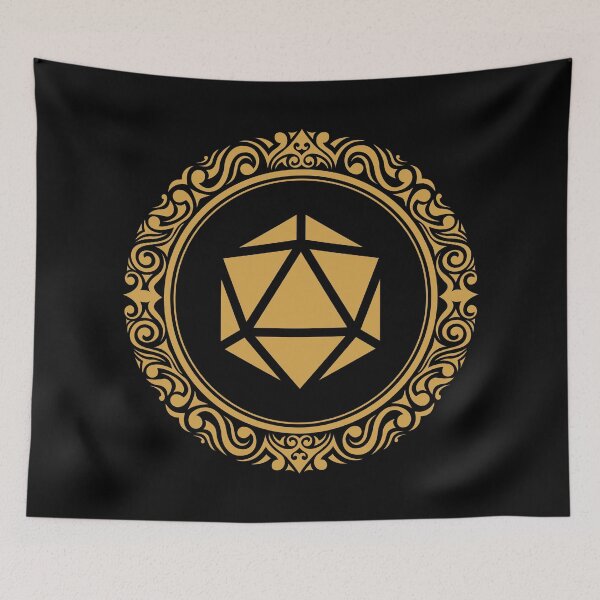 Item preview, Mayan Monogram D20 Dice Gold Tabletop RPG Gaming designed and sold by pixeptional.