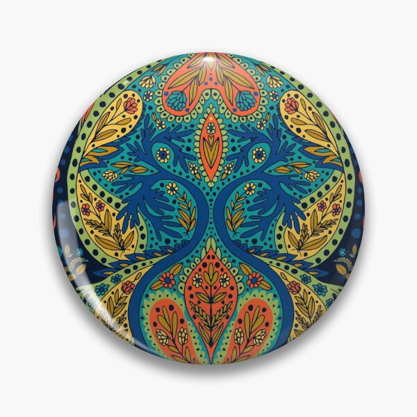 Item preview, Boho Paisley Pattern in Blue, Orange, Yellow & Green designed and sold by somecallmebeth.
