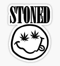 Stoned - black on white Sticker