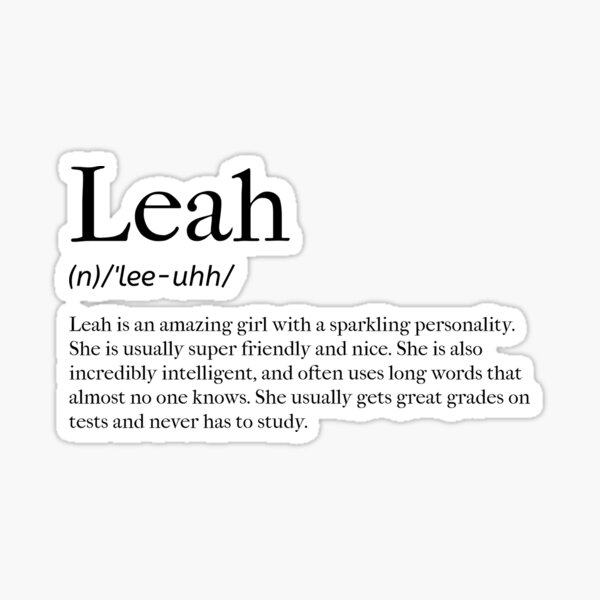 leah-definition-sticker-by-tastifydesigns-redbubble