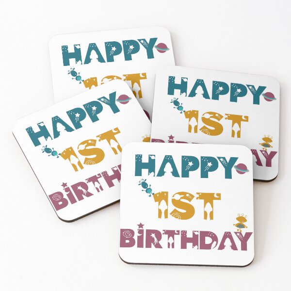Item preview, Happy first Birthday space, Alien designed and sold by marosharaf.