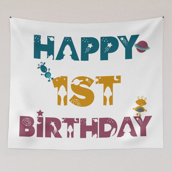 Item preview, Happy first Birthday space, Alien designed and sold by marosharaf.