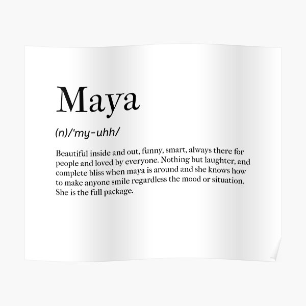 Name Maya Posters Redbubble Name Maya Posters Redbubble