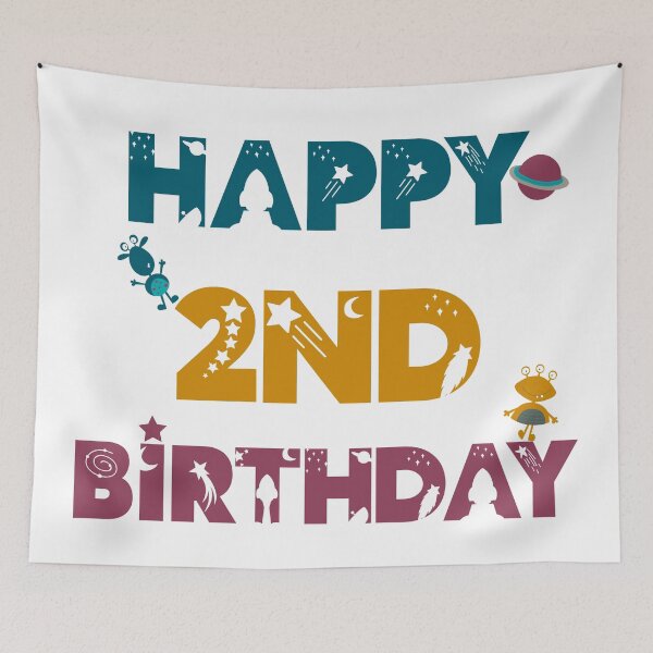 Item preview, Happy 2nd Birthday space, Alien designed and sold by marosharaf.