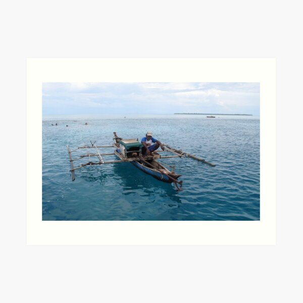Fisherman at Ayu Atoll Art Print