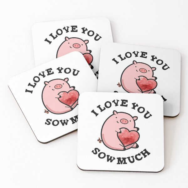 Item preview, I Love You Sow Much Funny Pig Puns  designed and sold by punnybone.
