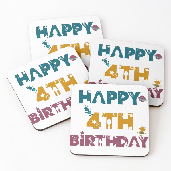 Item preview, Happy 4th Birthday space, Alien designed and sold by marosharaf.
