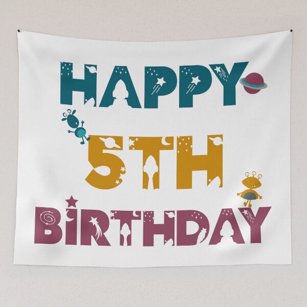 Item preview, Happy 5th Birthday space, Alien designed and sold by marosharaf.