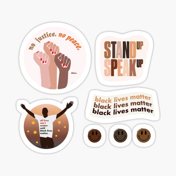 Vista previa del artículo con la obra «Juego de pegatinas Black Lives Matter», diseñado y vendido por joyylu.