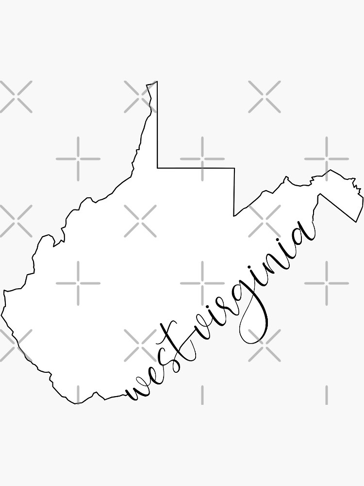 "west virginia name outline" Sticker for Sale by melluminati Redbubble