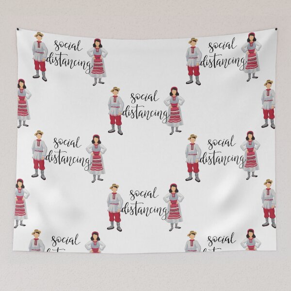 Item preview, SOCIAL DISTANCING MEN AND WOMAN EMBROIDERY designed and sold by corner-shop.