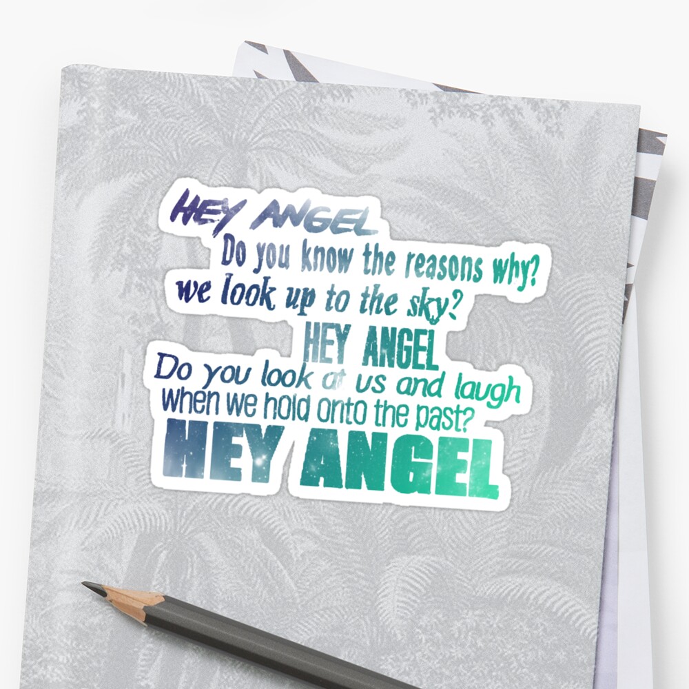 one direction hey angel lyrics stickers by shmurr