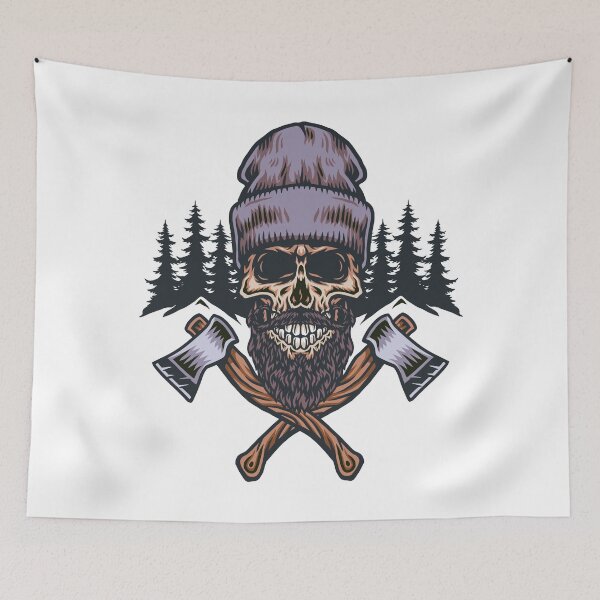 Item preview, Lumberjack Skull designed and sold by Vector Scout Lab.