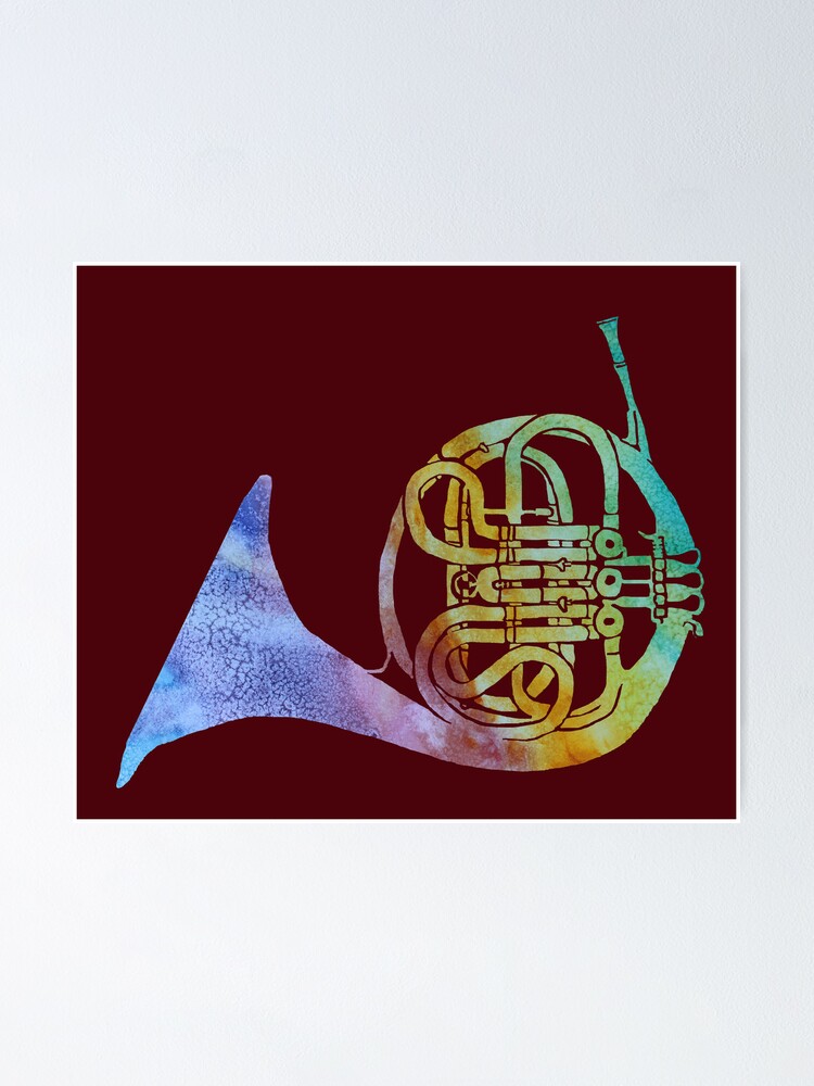 "Colorwashed French Horn" Poster by PaintboxCollage Redbubble