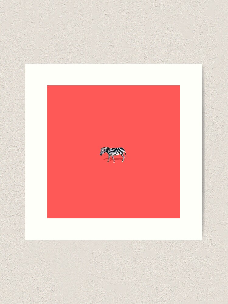 Alternate view of Zebra on red Art Print