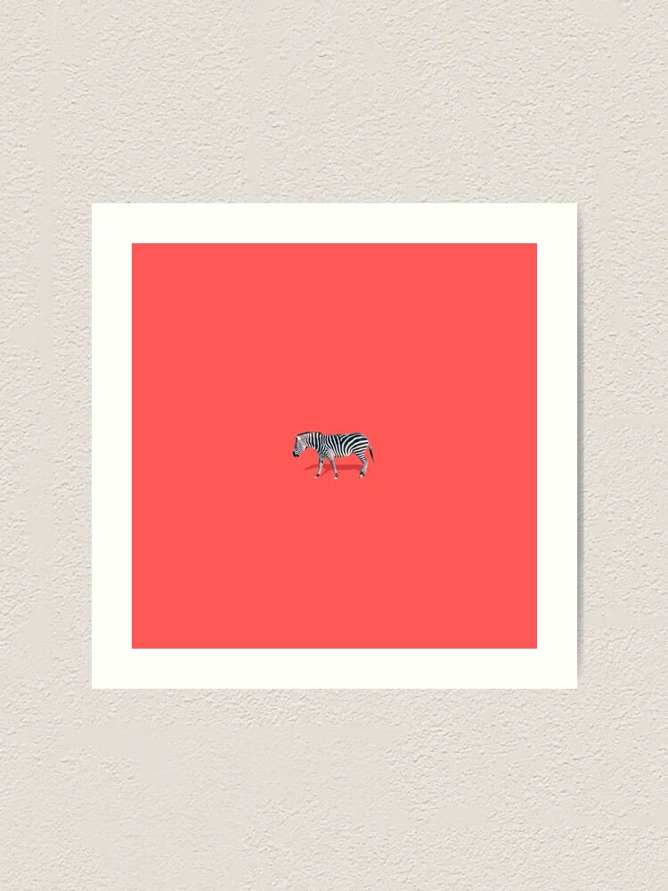 Alternate view of Zebra on red Art Print
