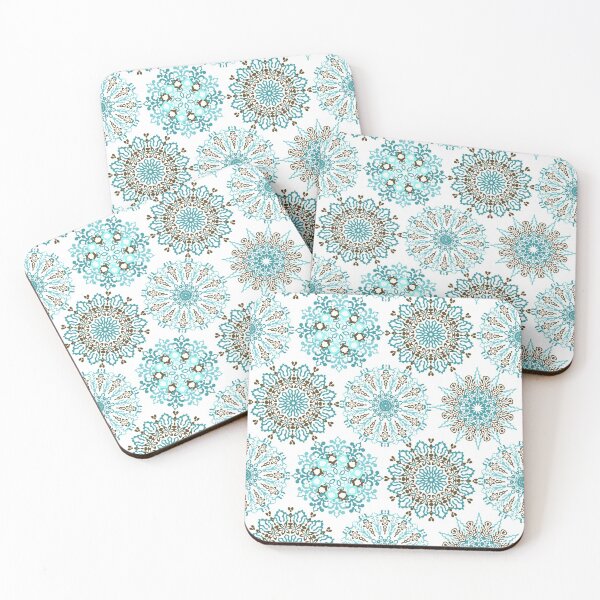 Item preview, BLUE MANDALA GEOMETRIC FLOWERS PATTERN designed and sold by corner-shop.